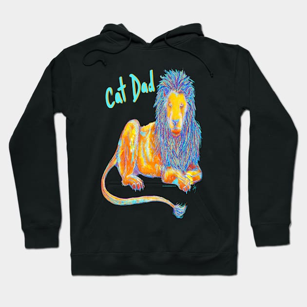 Cat Dad Lion Hoodie by AlexandraHallPinner